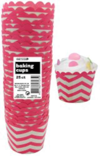 Baking Cups - Chevron Pink - Click Image to Close